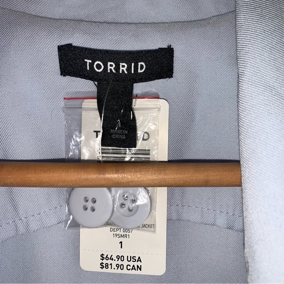 NWT Torrid Twill Drape Front Jacket Blue - Picture 7 of 10